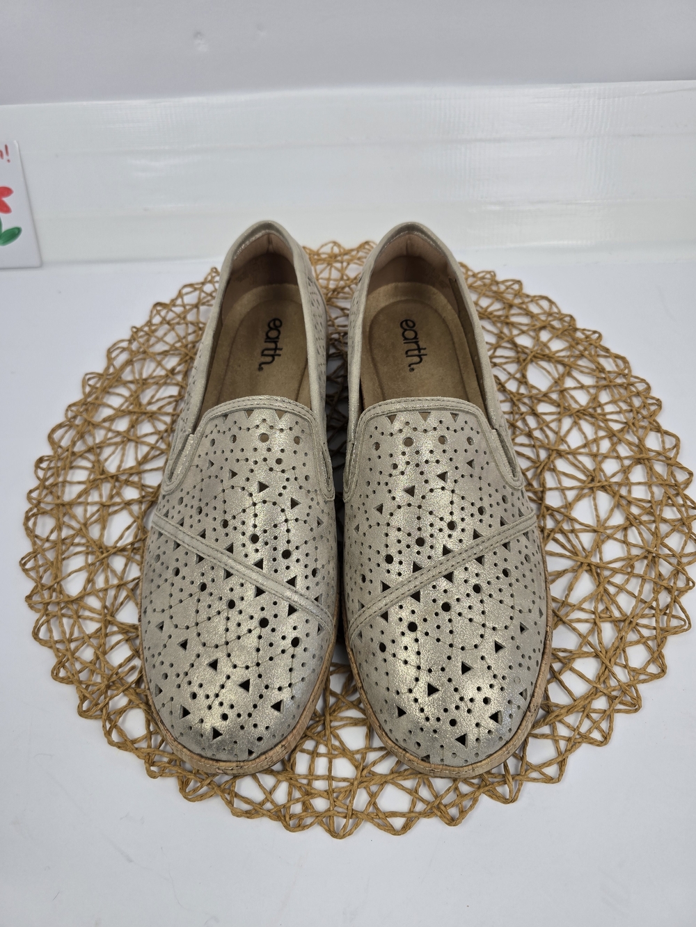 Earth Tomlyn Casual Loafers Women Size 11 Bronze Metallic Leather Slip-On Flats